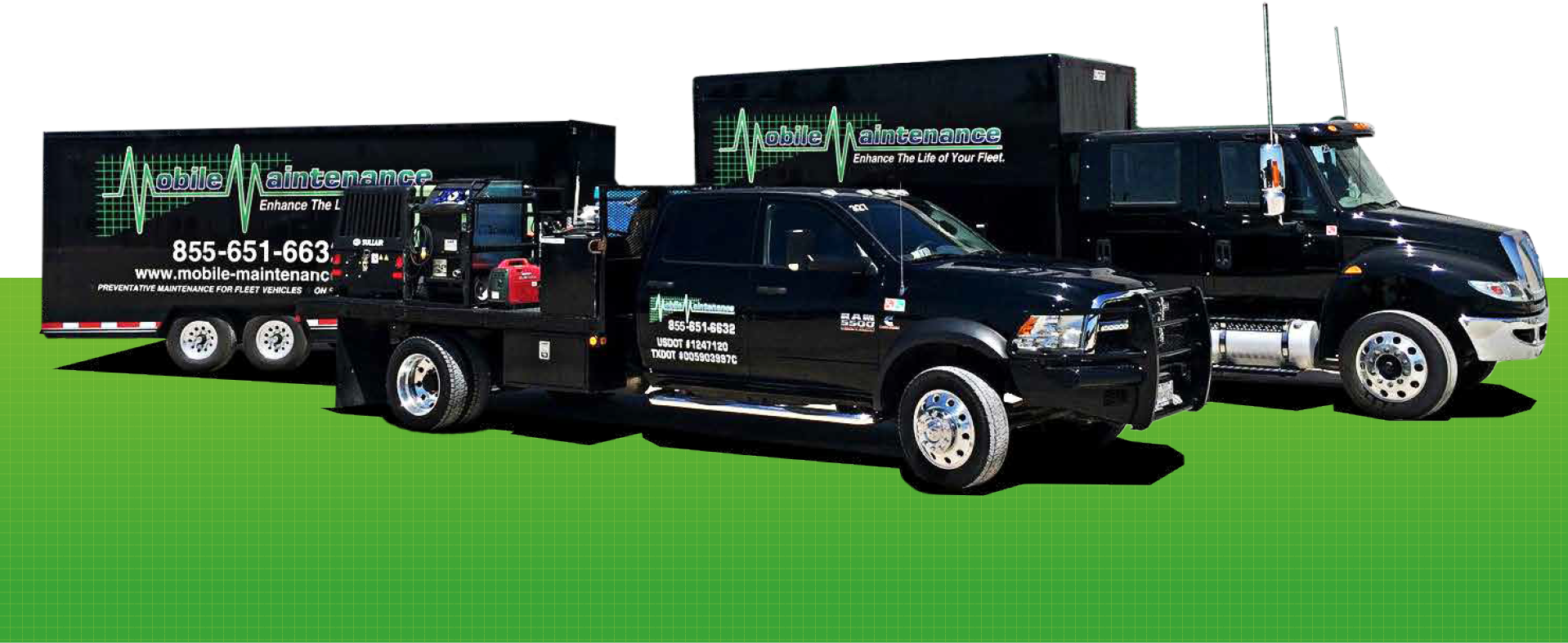 Mobile Maintenance service fleet of trucks
